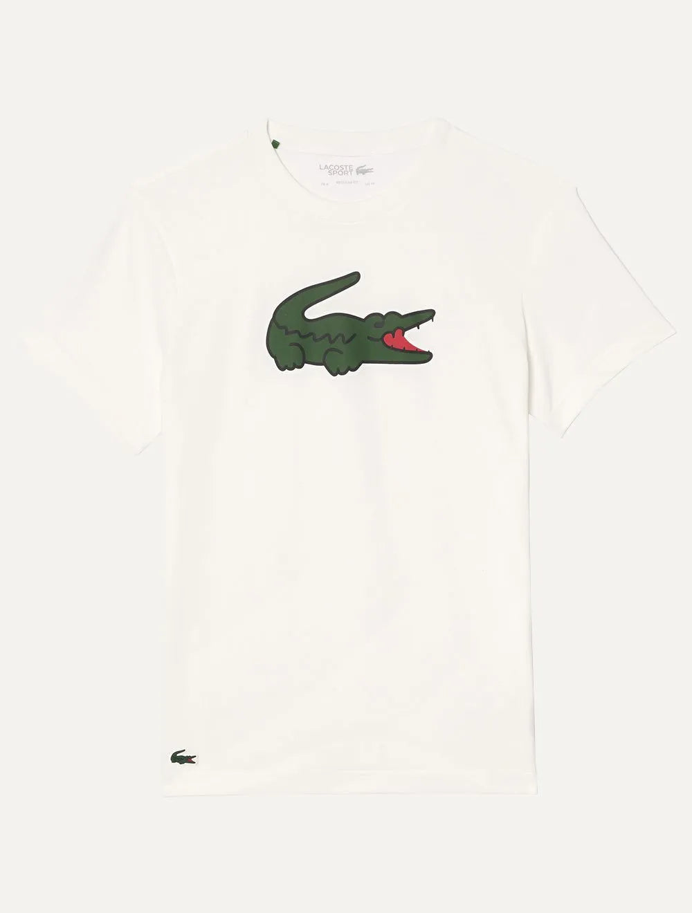 Camiseta Lacoste Masculina Regular Sport Dry Print Croco Branca