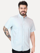 Camisa Levis Masculina Relaxed Oxford Authentic Button Down Manga Curta Azul Claro