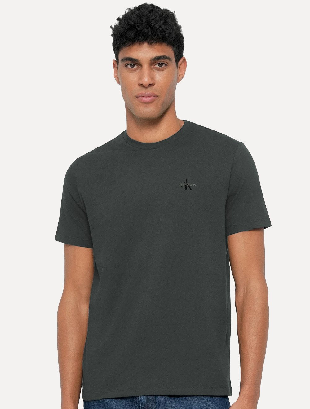 Camiseta Calvin Klein Jeans Masculina New Logo Re Issue Chumbo
