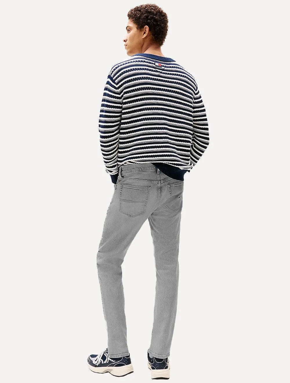 Calça Tommy Jeans Masculina Slim Austin Stone Cinza Escuro