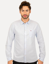 Camisa Tommy Jeans Masculina Regular Classic Oxford Pocket Azul Claro