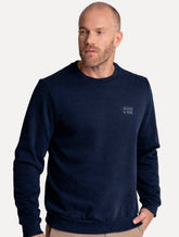 Blusão King & Joe Masculino Moletom Crewneck Logo Peito Azul Marinho
