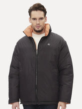 Jaqueta Calvin Klein Jeans Dupla Face Puffer Reversible 90's Laranja/Preta