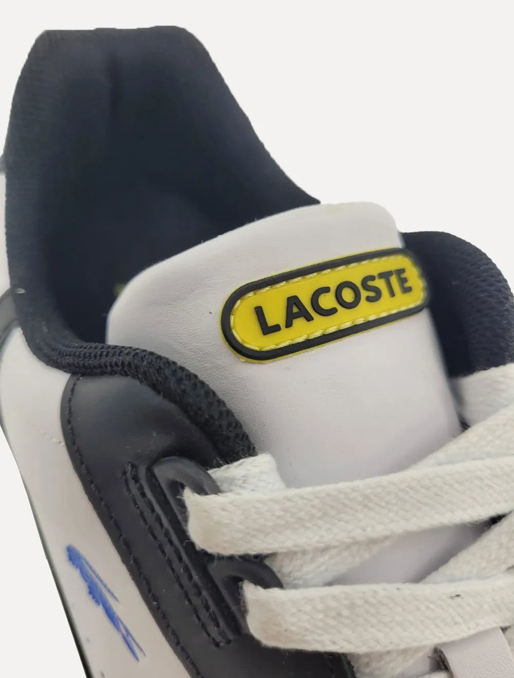 Tênis Lacoste Masculino T-Clip Leather Colour Contrast Trainers Branco/Preto