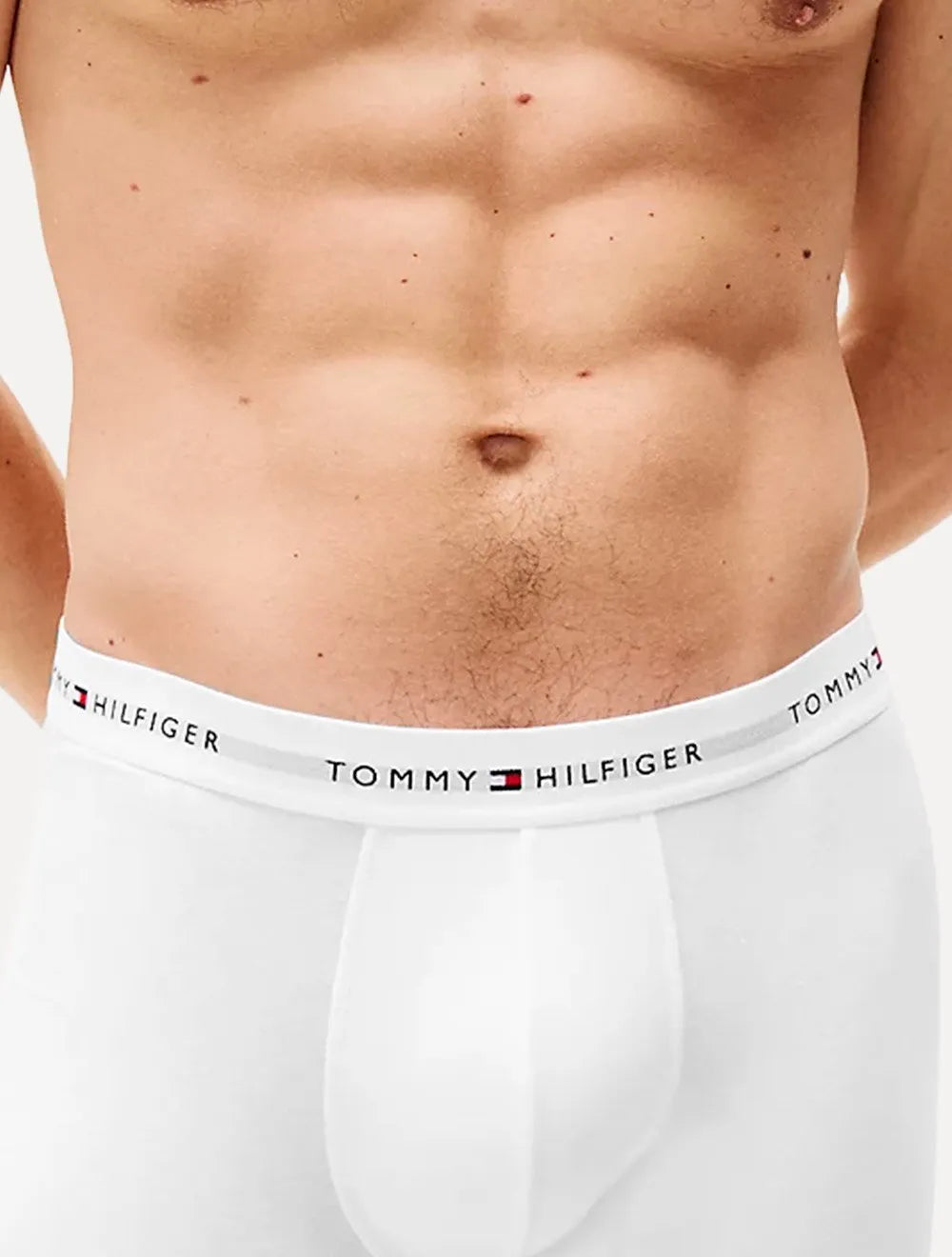 Cueca Tommy Hilfiger Cotton Stretch Trunk Vermelha Marinho e Branca Pack 3UN