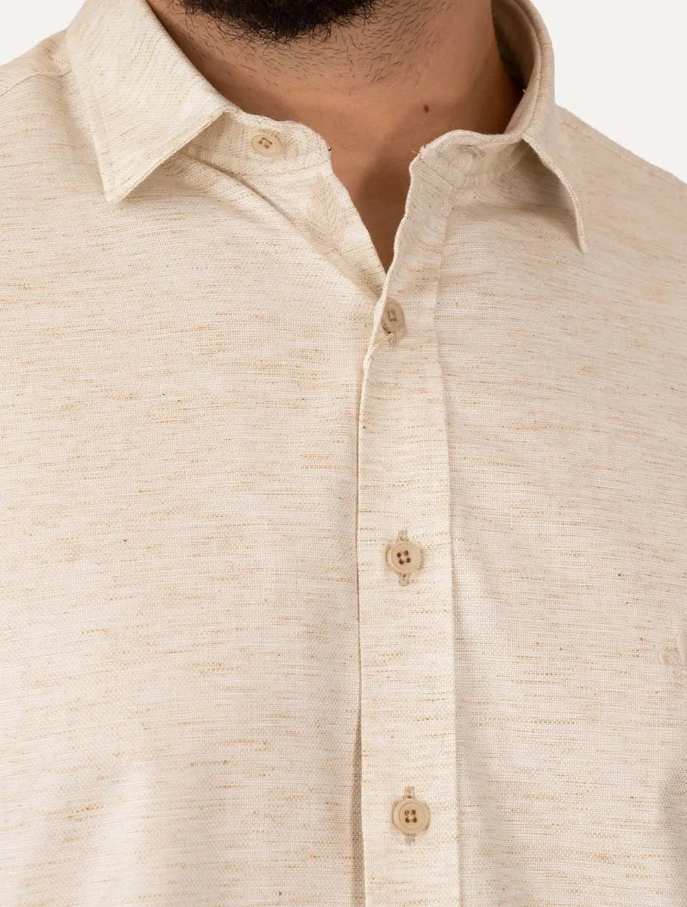 Camisa Dudalina Masculina Comfort Superfine Cotton Areia Mescla