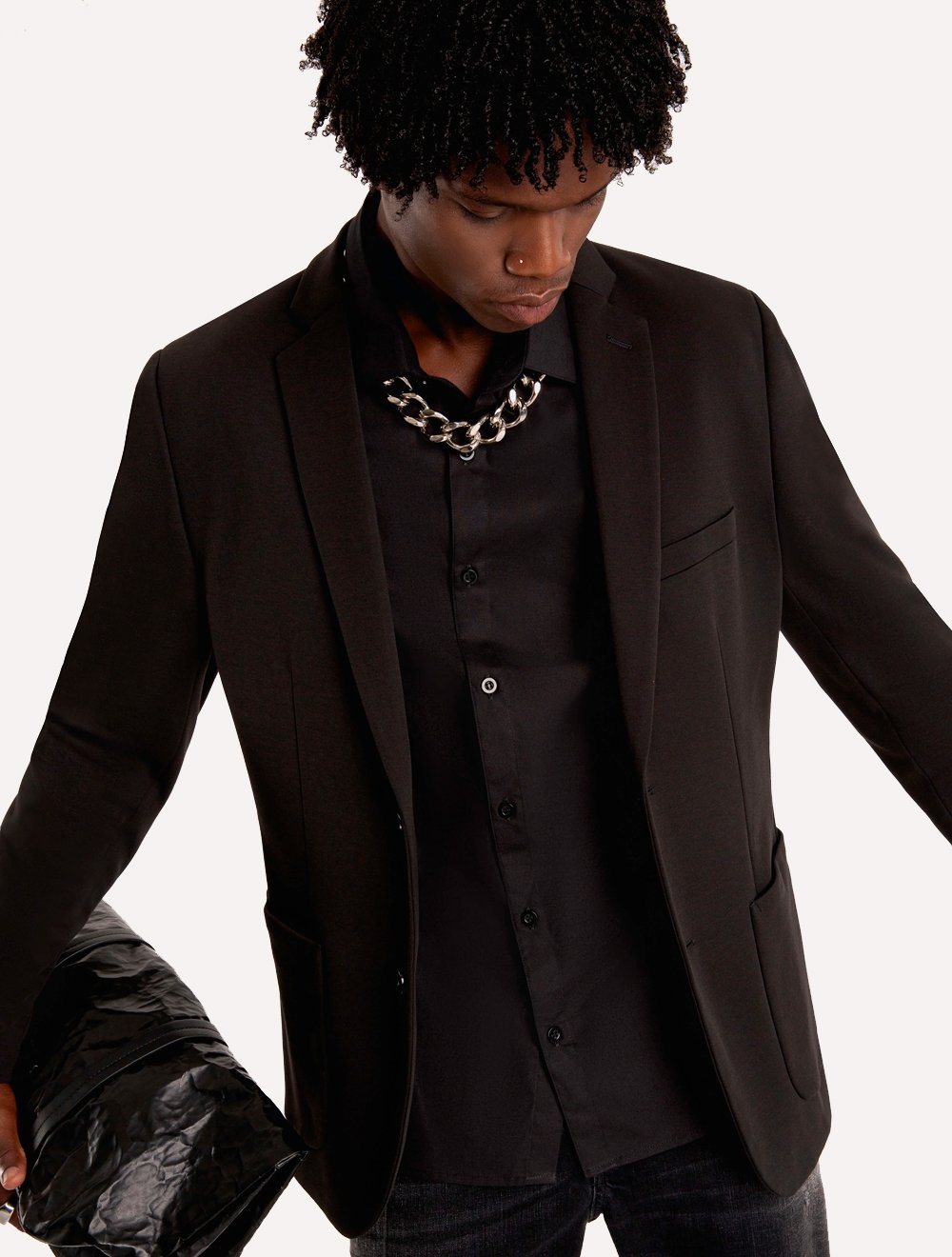 Camisa Ellus Masculina Tricoline LY Classic Italian Preta