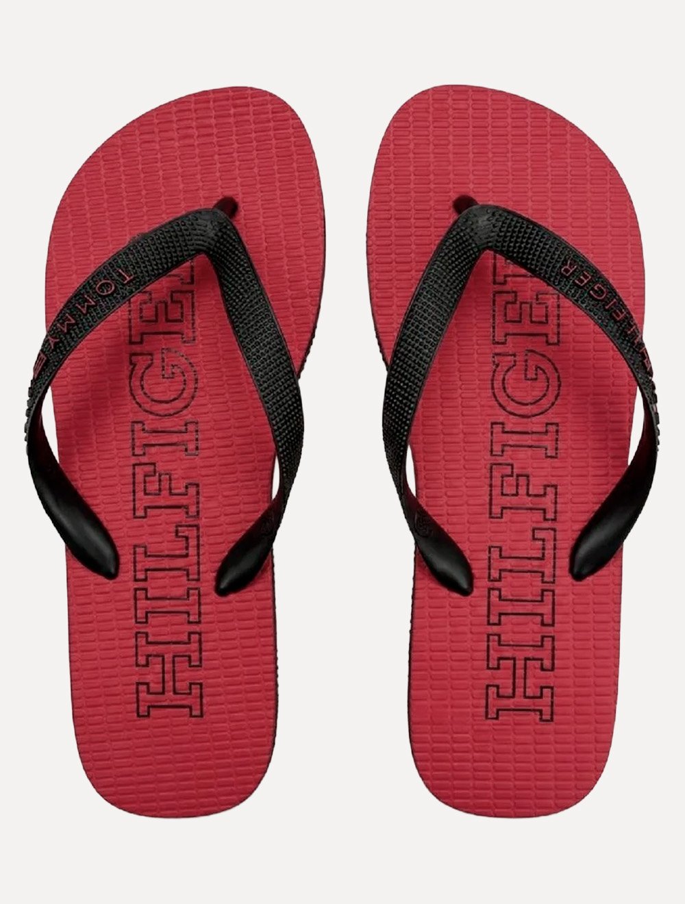 Chinelo Tommy Hilfiger Sandal Rubber Beach Vermelho/Preto