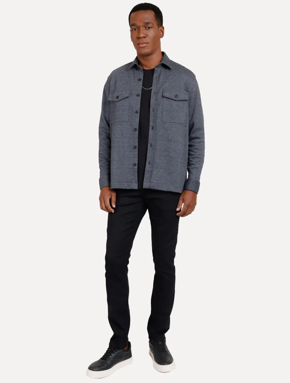 Blusa Aramis Masculina Regular Suedine Canelado Preta