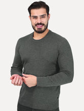 Suéter Calvin Klein Jeans Masculino Tricot Gola Careca Liso Chumbo