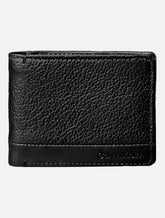 Carteira Calvin Klein Couro Horizontal Logo Floater Recorte Preta
