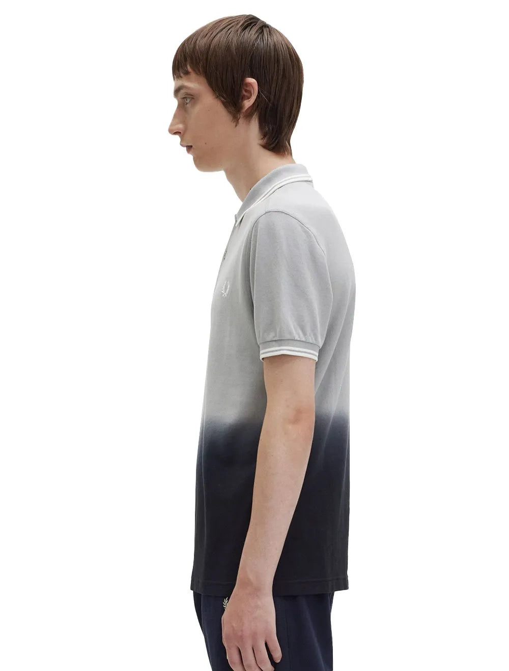 Polo Fred Perry Masculina Regular Piquet Ombre Marinho Cinza