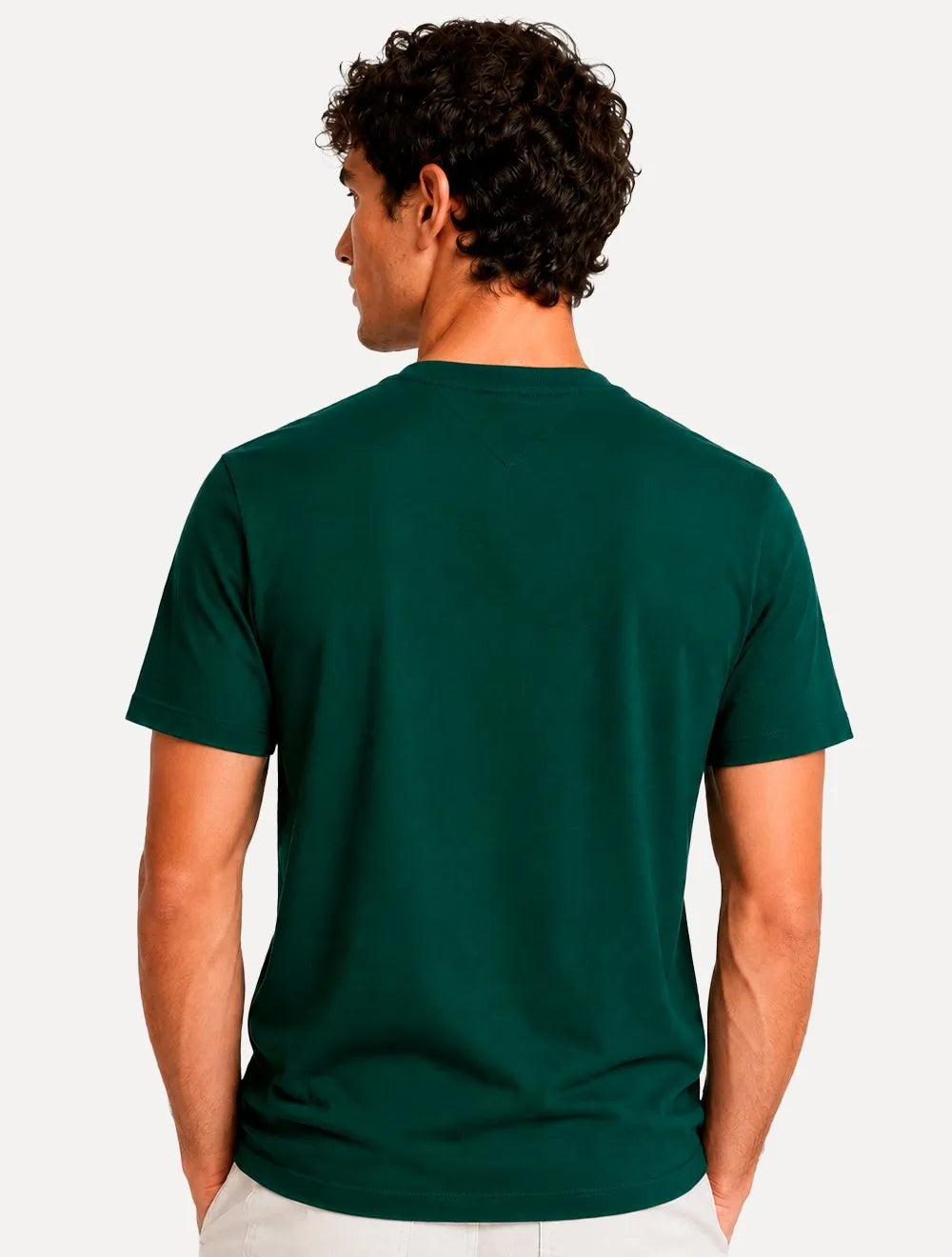 Camiseta Tommy Hilfiger Masculina Slim Fit Essential Stretch Verde Escuro