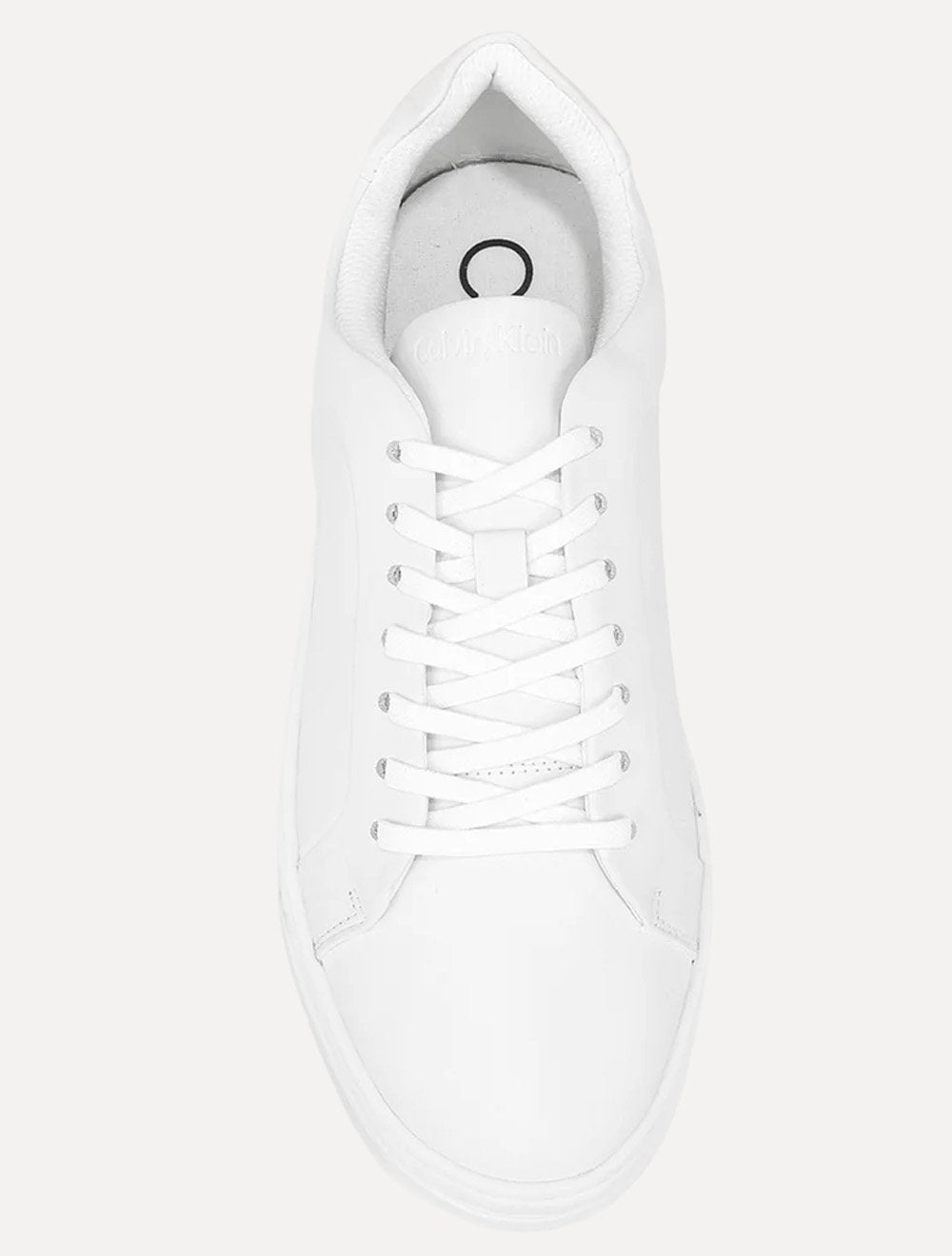 Tênis Calvin Klein Masculino Couro Casual Confort Black Logo Branco