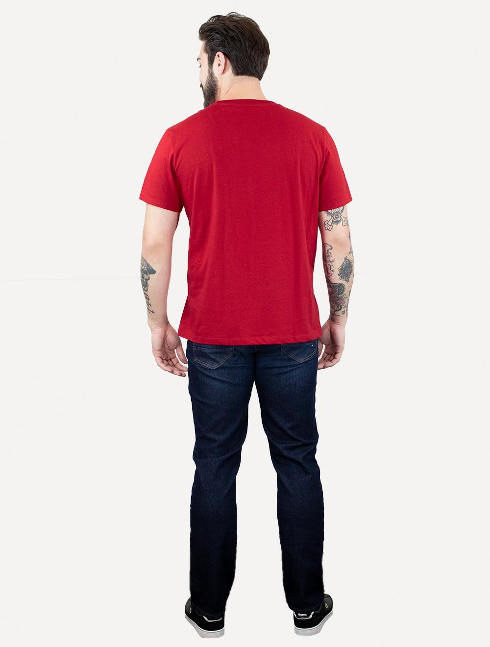 Camiseta Ellus Masculina Cotton Fine Easa Duocolor Vermelha