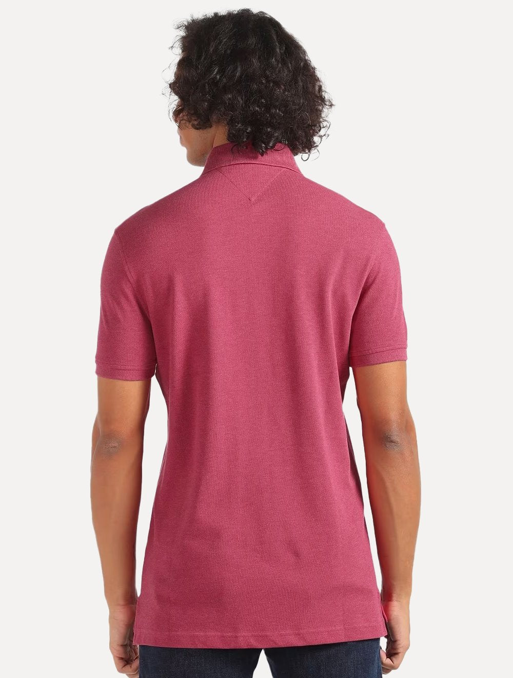 Polo Tommy Hilfiger Masculina Slim Piquet 1985 Rosa Mescla