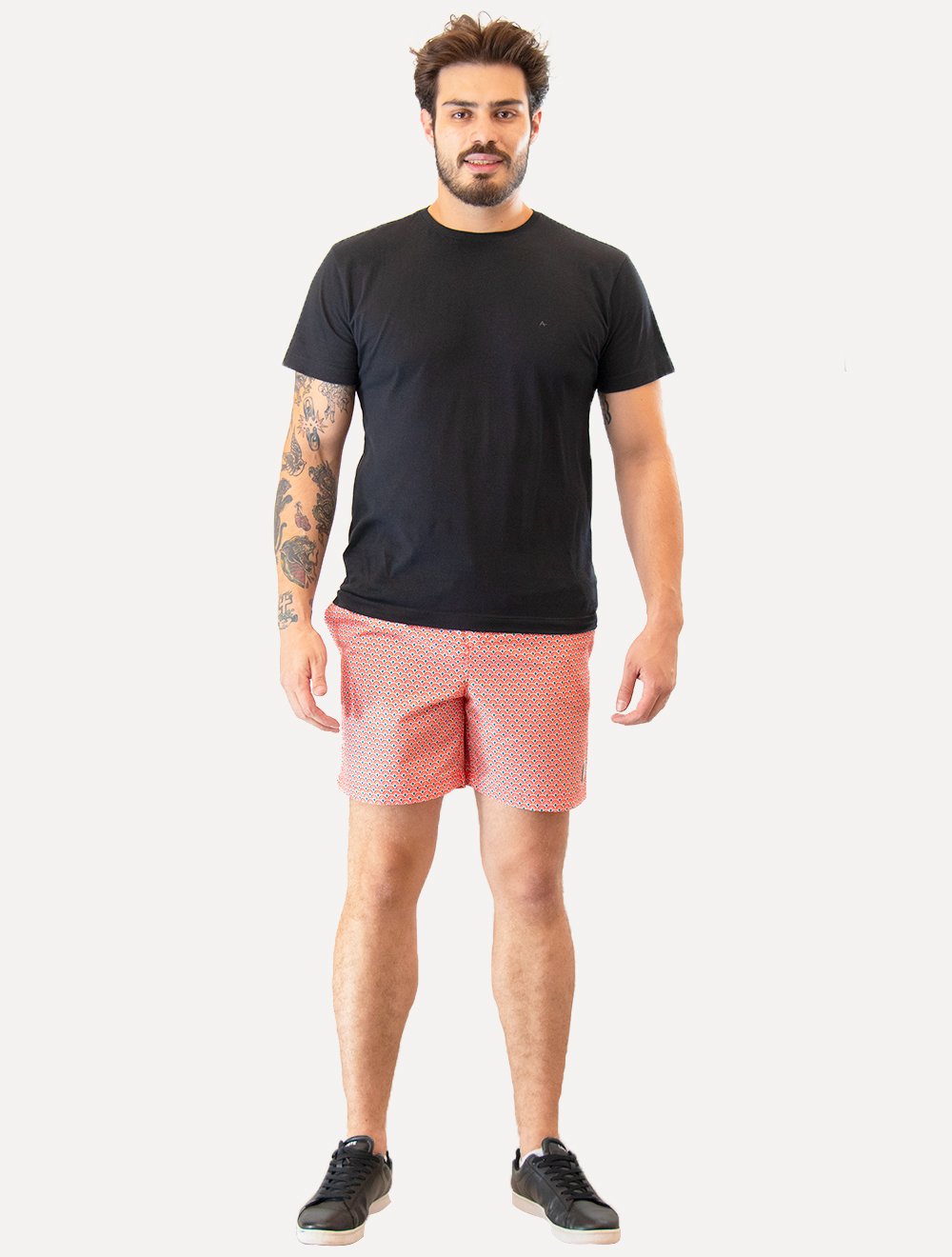Short Original Penguin Masculino D'Água Ethnic Print Coral