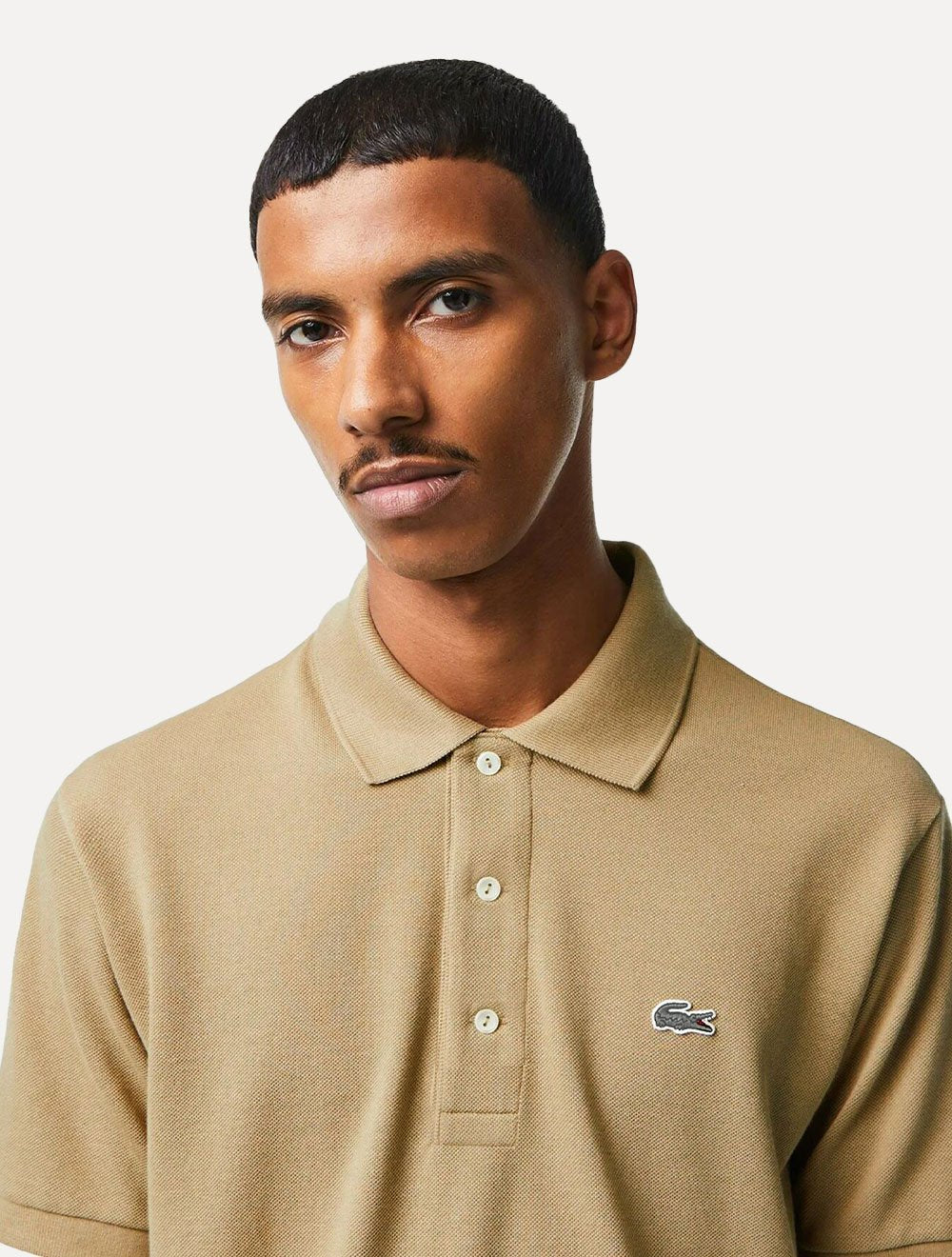 Polo Lacoste Masculina Piquet Slim Fit Stretch Cáqui
