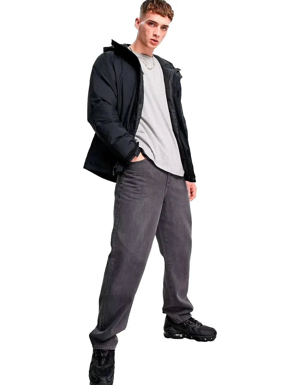 Jaqueta Columbia Masculina Hoodie Oak Harbor Insulated Preta