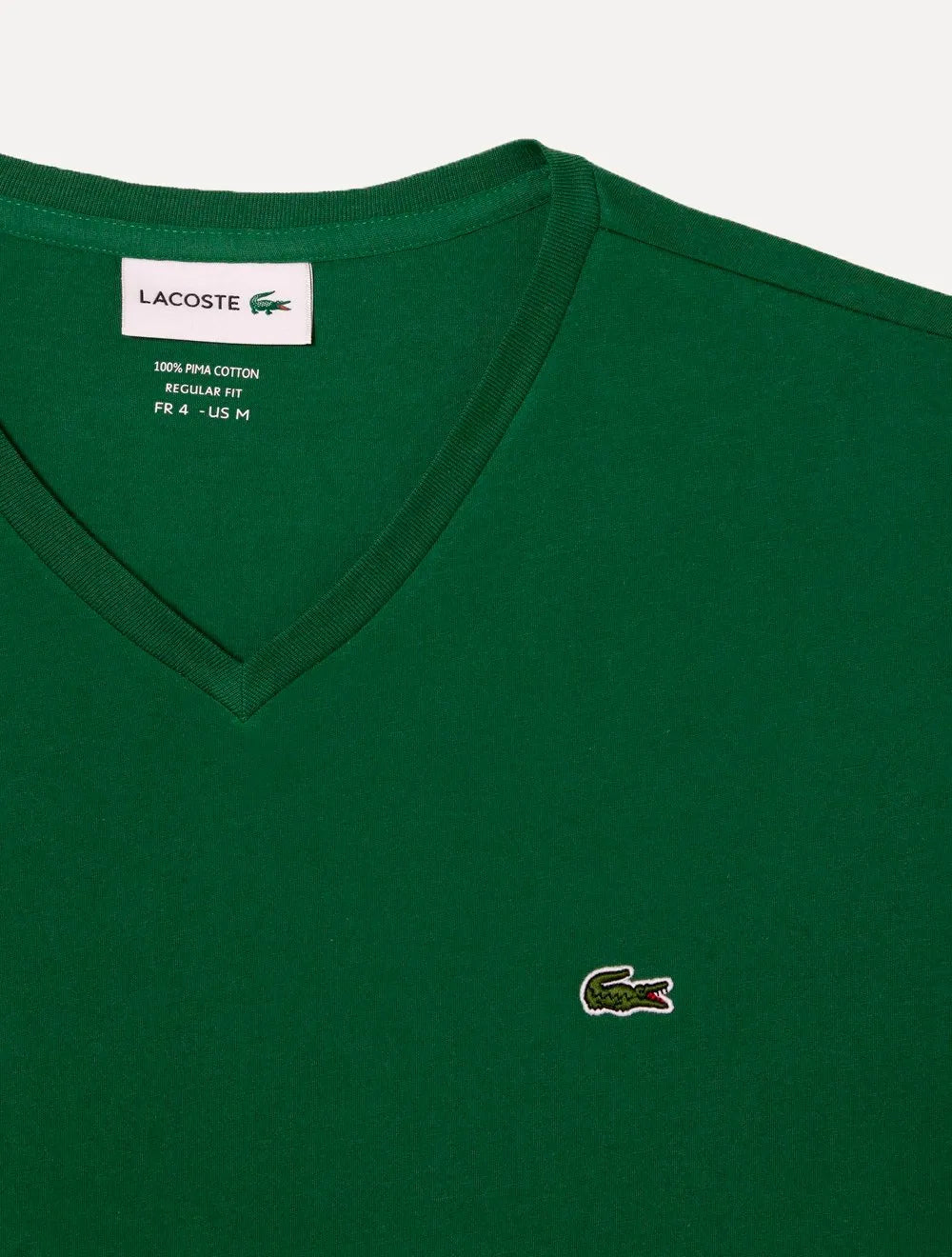 Camiseta Lacoste Masculina Jersey Pima Cotton Gola V Verde Escuro