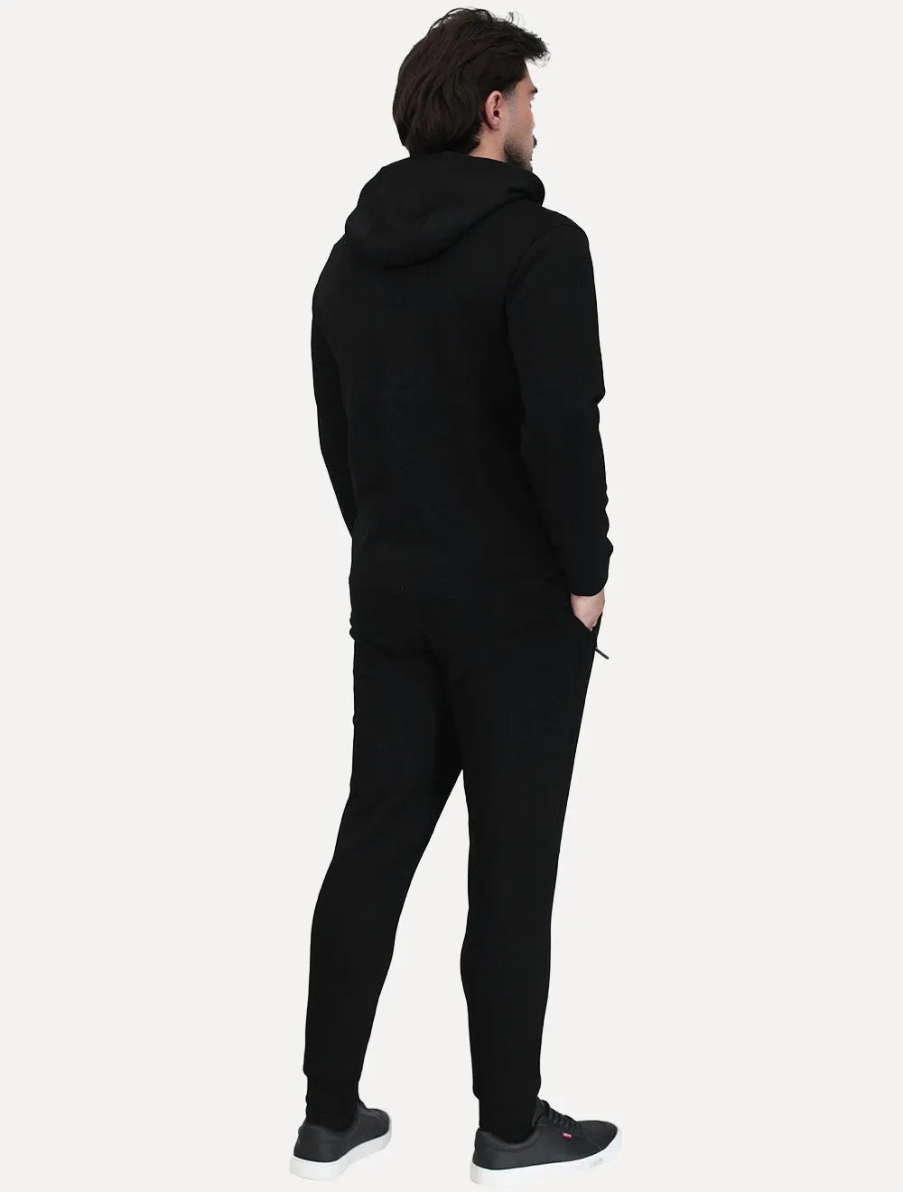 Conjunto Dixen Agasalho Moletom Jaqueta com Zíper Frontal Preto