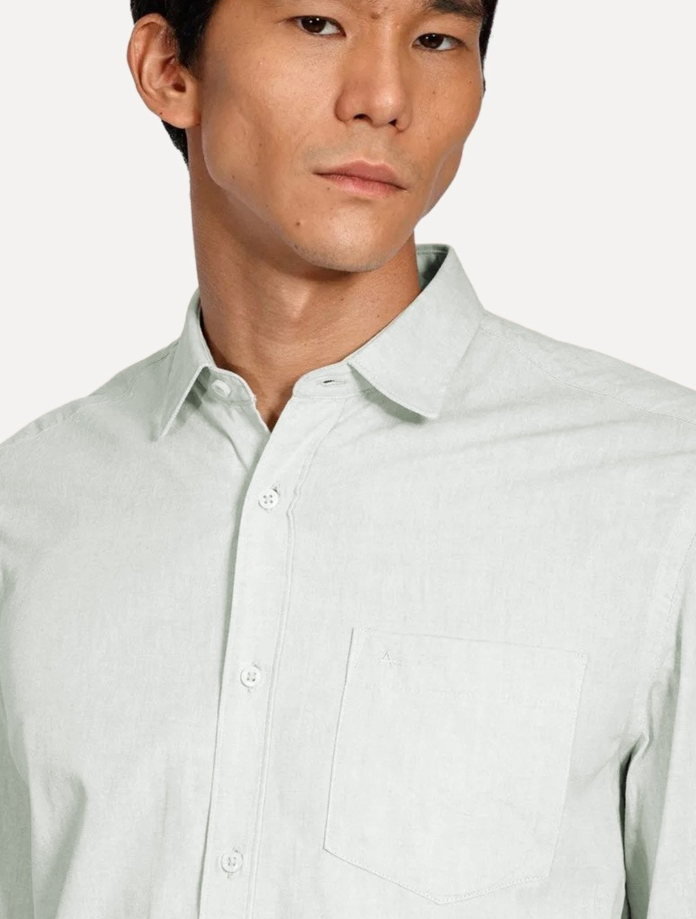 Camisa Aramis Masculina Regular Algodão Lotte Pocket Verde Mescla