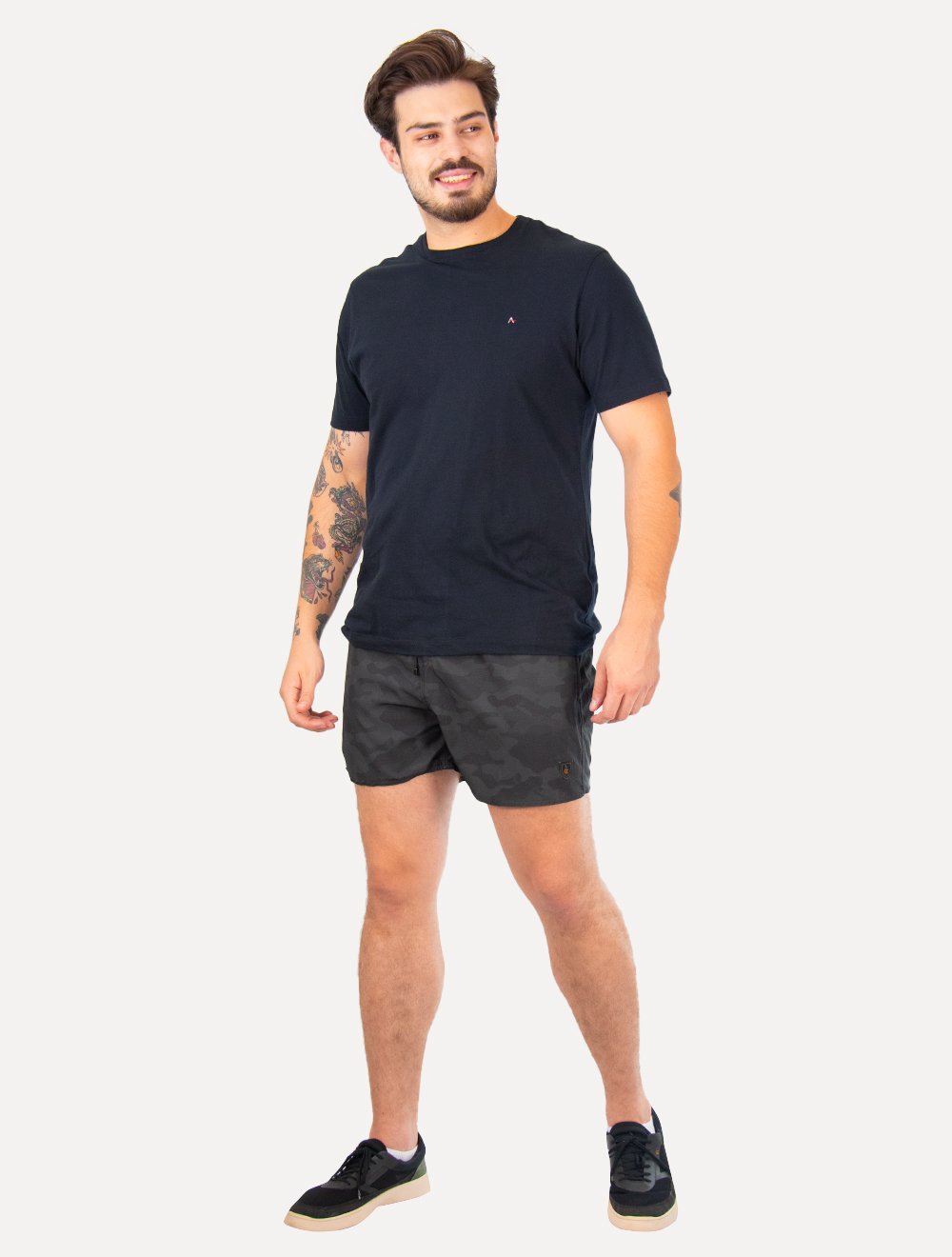 Short Reserva D'Água Beachwear Estampado Camuflado Fla Preto