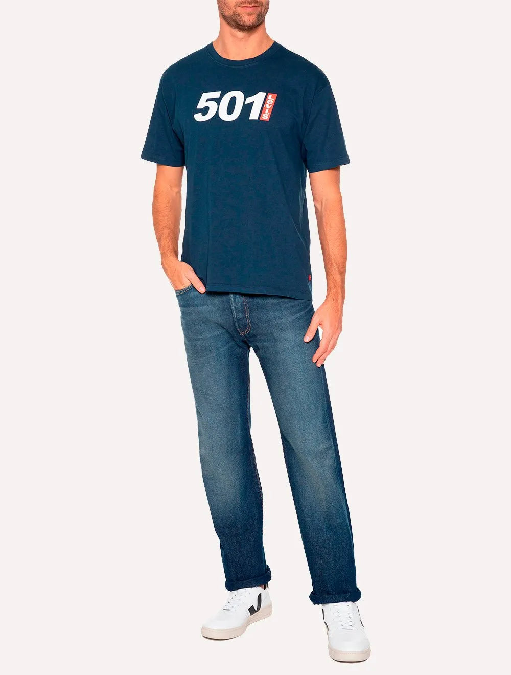 Calça Levis Jeans Masculina 511 Slim Stretch Greenish Azul Escuro