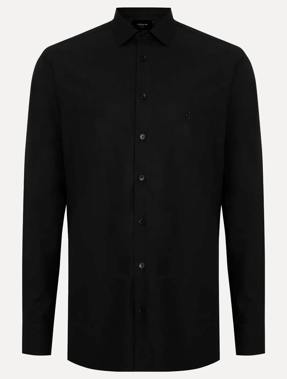 Camisa Dudalina Masculina Slim Fit Superfine Cotton Light Lisa Preta