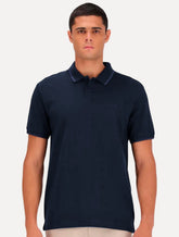 Polo Calvin Klein Piquet Regular Básica Friso Azul Marinho