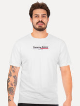 Camiseta Tommy Jeans Masculina Regular TJ RWB Flag Branca