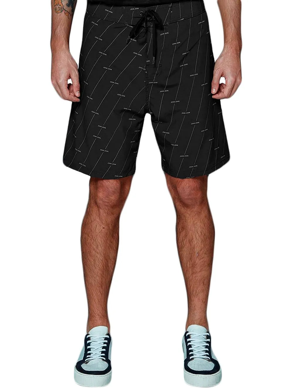 Bermuda John John Masculina D'Agua Verticals Preta