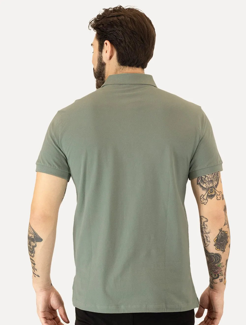 Polo Aramis Masculina Regular Basic Piquet Dark Verde Sálvia