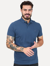 Polo Aramis Masculina Piquet Inner Detail Light Logo Azul Indigo
