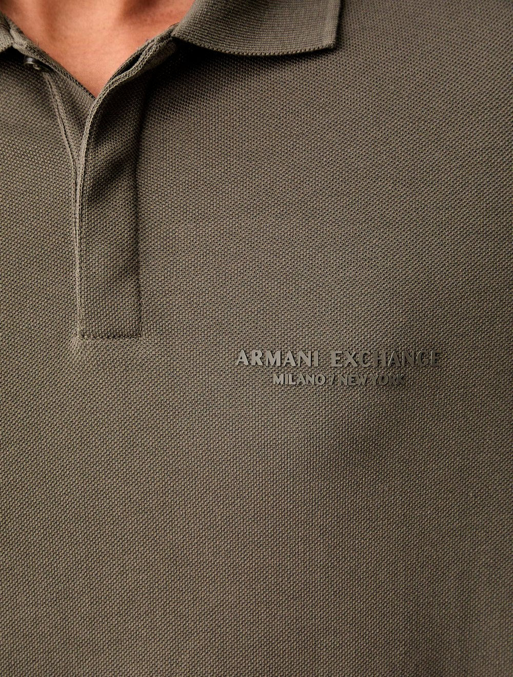 Camisa Polo Armani Exchange Regular Fit Light Logo Milano Marrom
