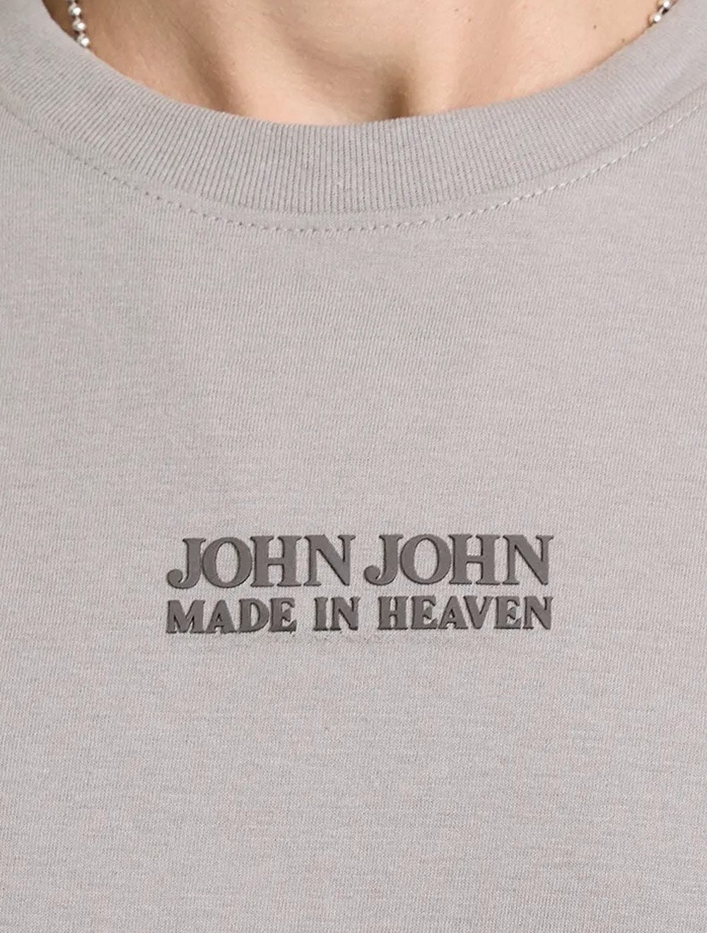 Camiseta John John Masculina Regular Fit Brand Relief Cinza Claro