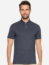 Polo Aramis Masculina Basic Piquet Mono Azul Marinho Mescla