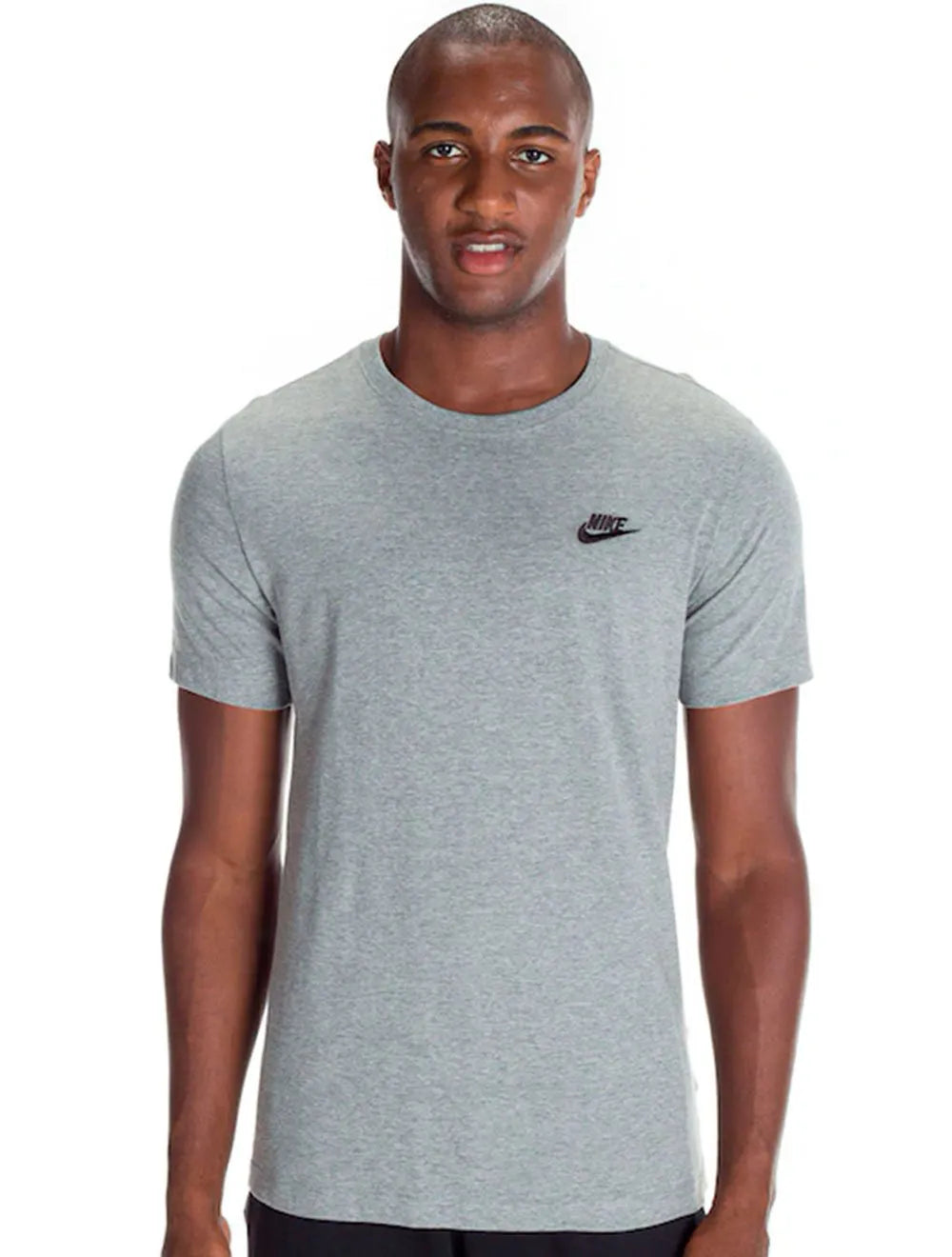 Camiseta Nike Masculina Sportswear Club Logo Cinza Mescla