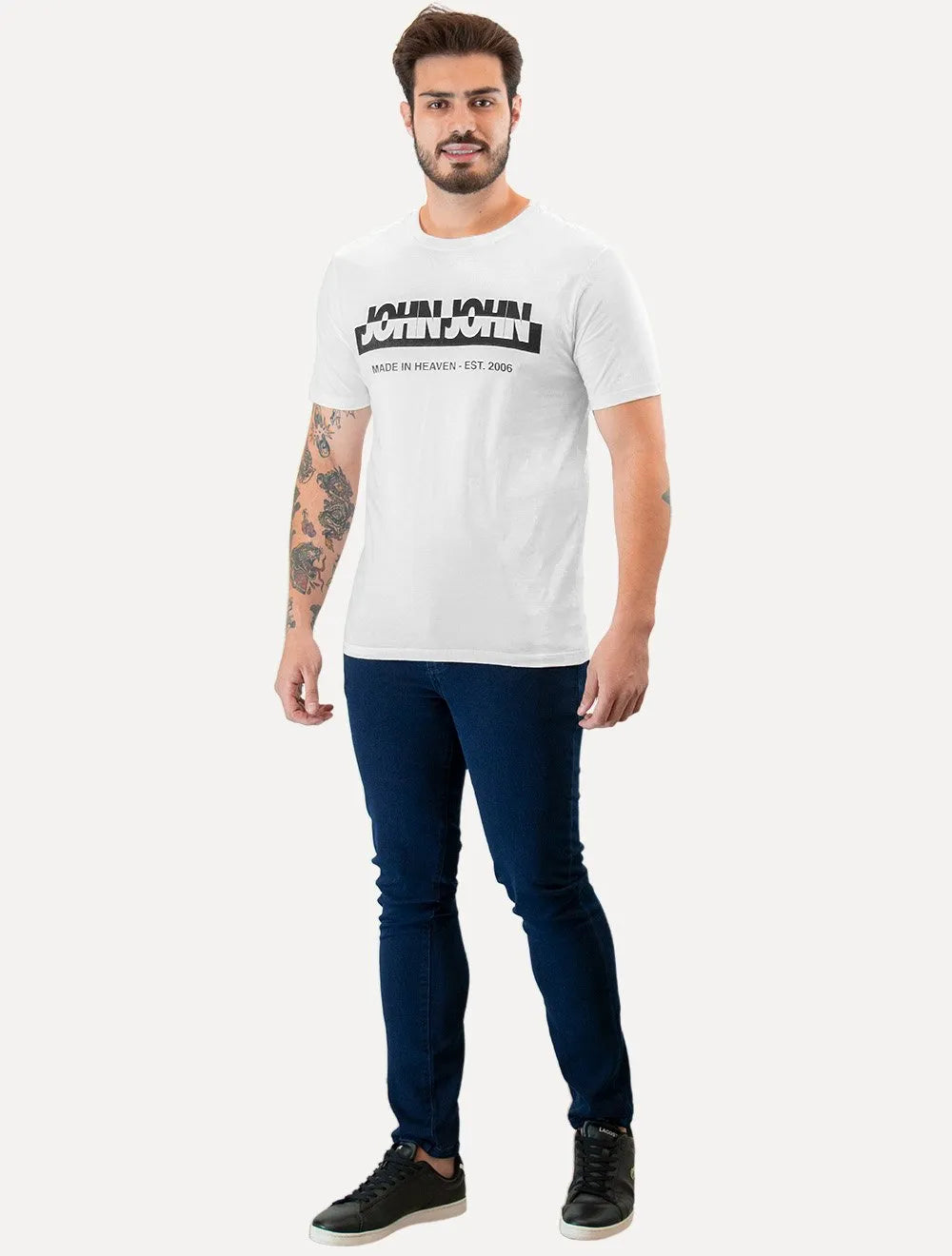 Camiseta John John Masculina Regular New Divided Branca