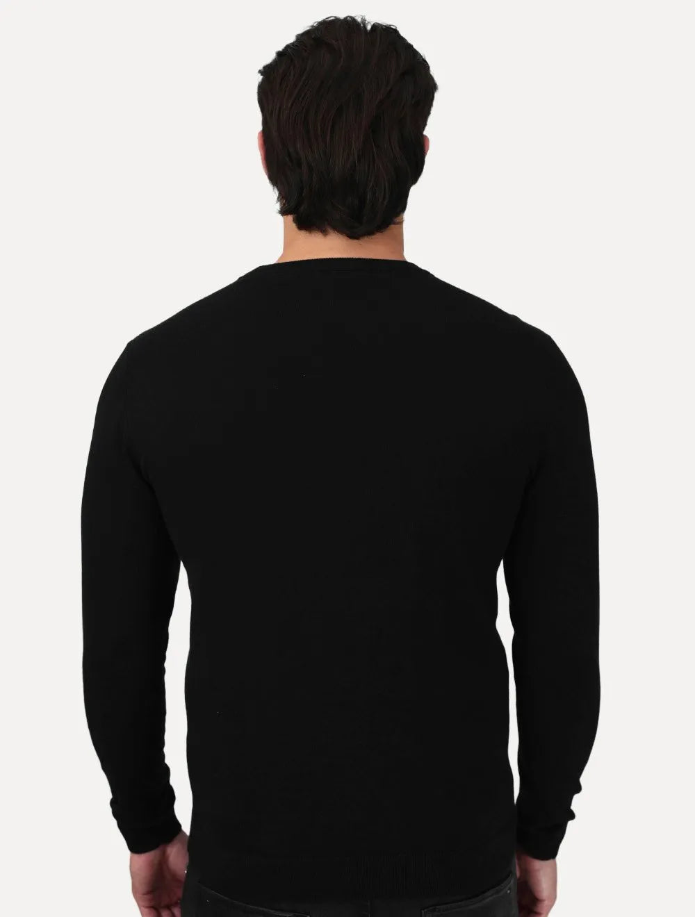 Suéter Calvin Klein Jeans Masculino Tricot Gola Careca Liso Preto