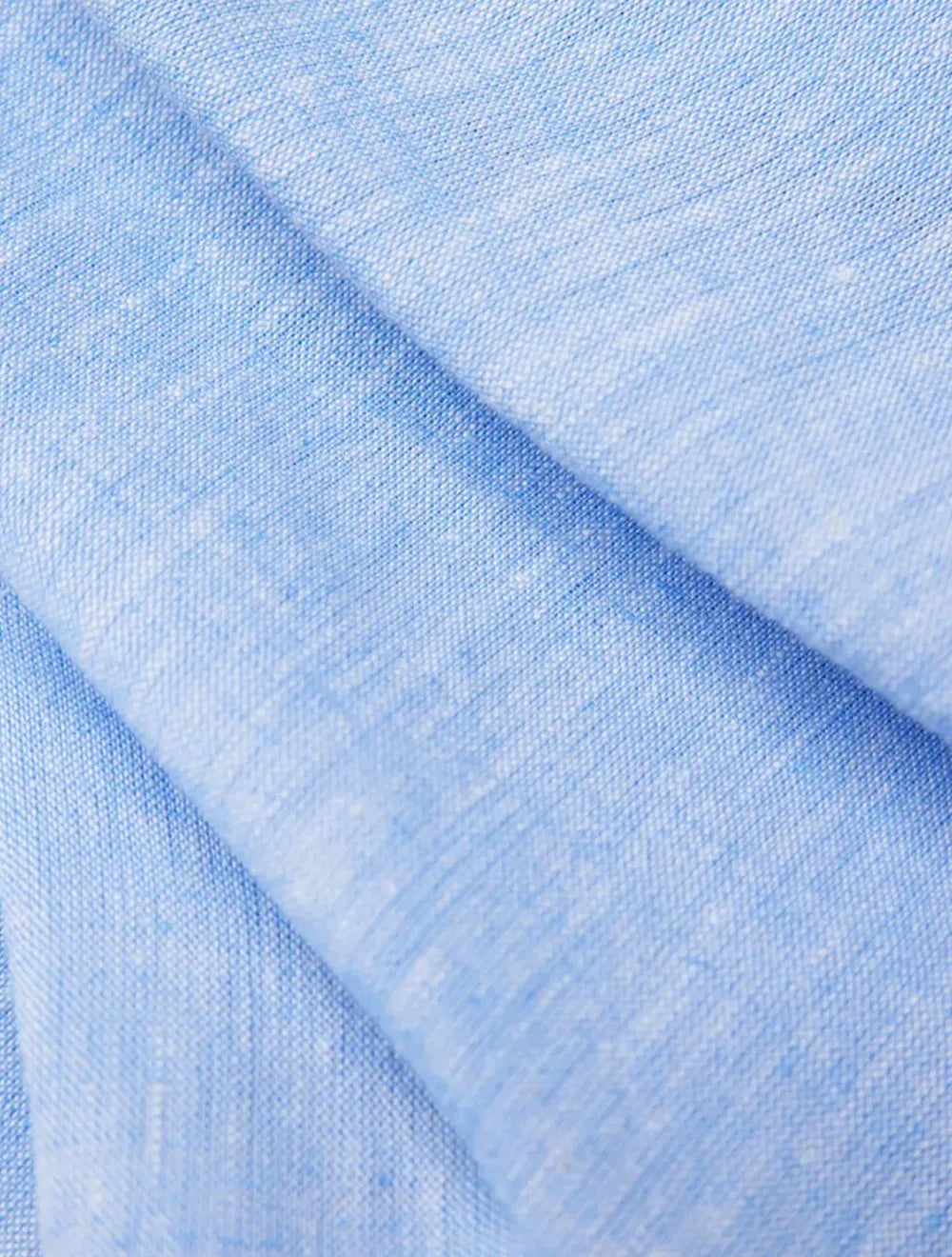 Camisa Aramis Masculina Manga Curta Slim Linho Algodão Azul Claro Mescla