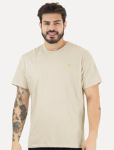 Camiseta Colcci Masculina Basica Logo Minimalista Off-White