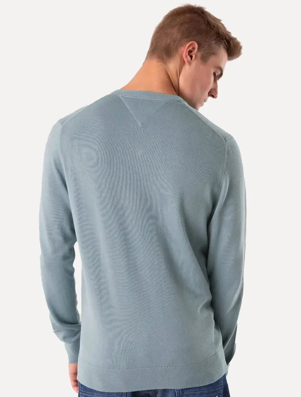 Suéter Tommy Hilfiger Masculino Signature V-Neck Azul Médio