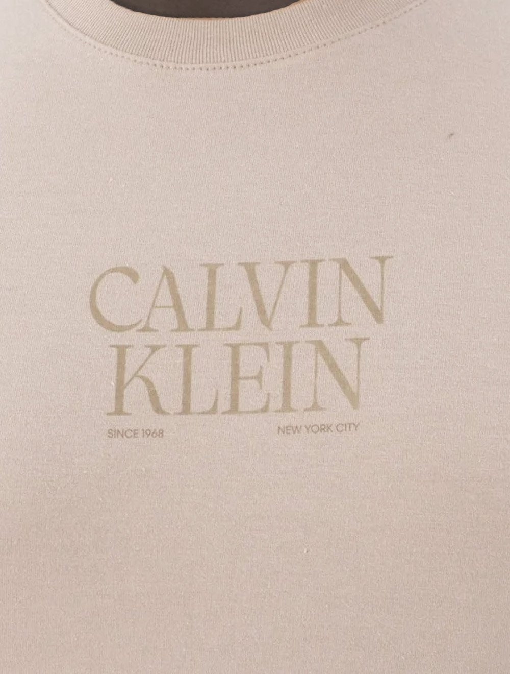 Camiseta Calvin Klein Masculina Big Logo Cáqui