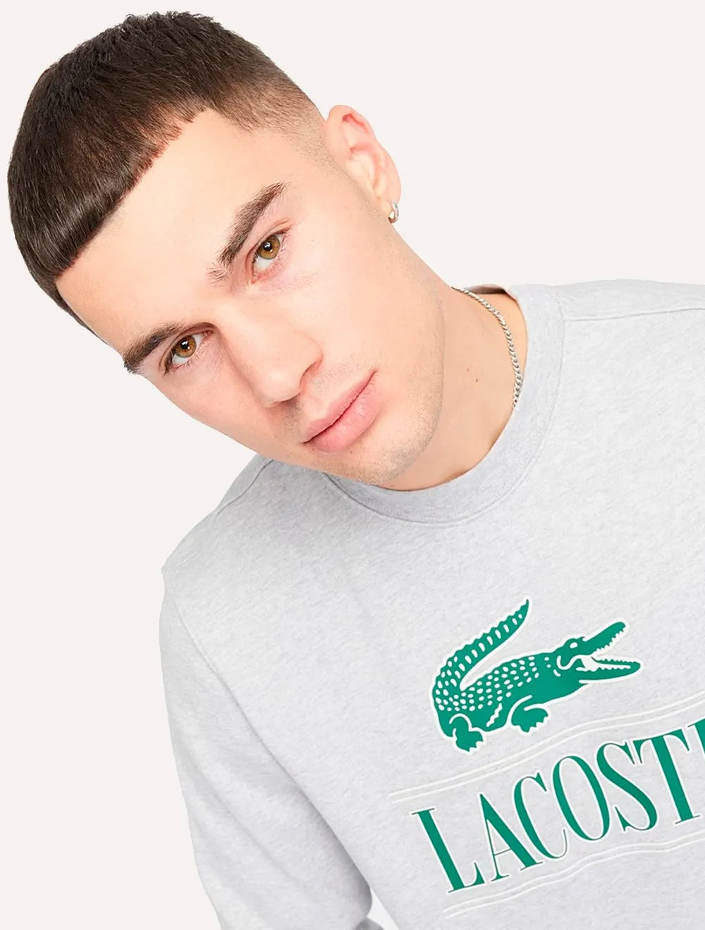Moletom Lacoste Masculino Cotton Fleece Branded Jogger Cinza Mescla