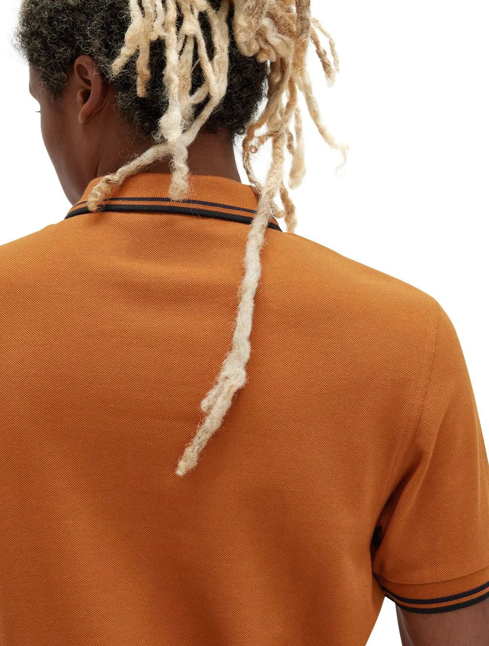 Polo Fred Perry Masculina Piquet Regular Navy Twin Tipped Marrom