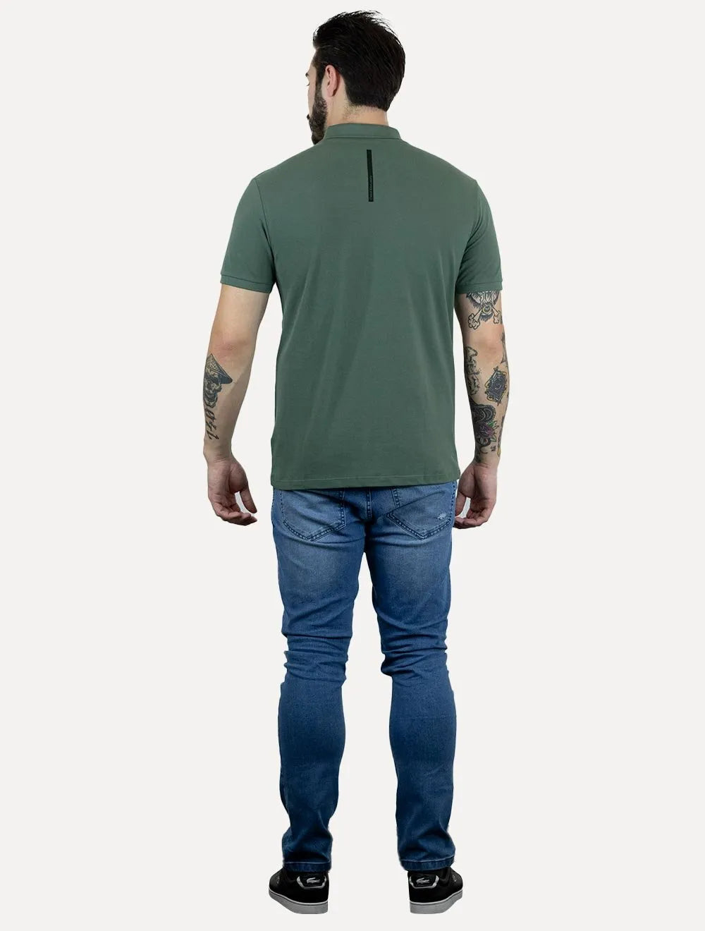 Polo Calvin Klein Jeans Masculina Piquet Regular Fit Re Issue Verde Médio