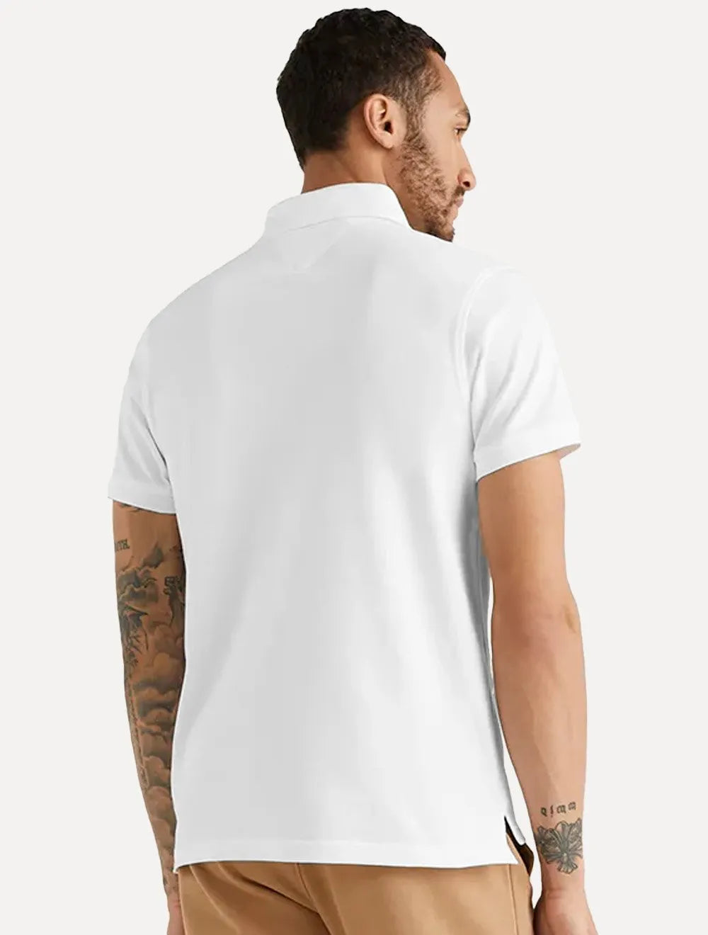 Polo Tommy Hilfiger Masculina Slim Piquet 1985 Branca
