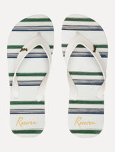 Chinelo Reserva Masculino RSV Listras Tricolores Branco