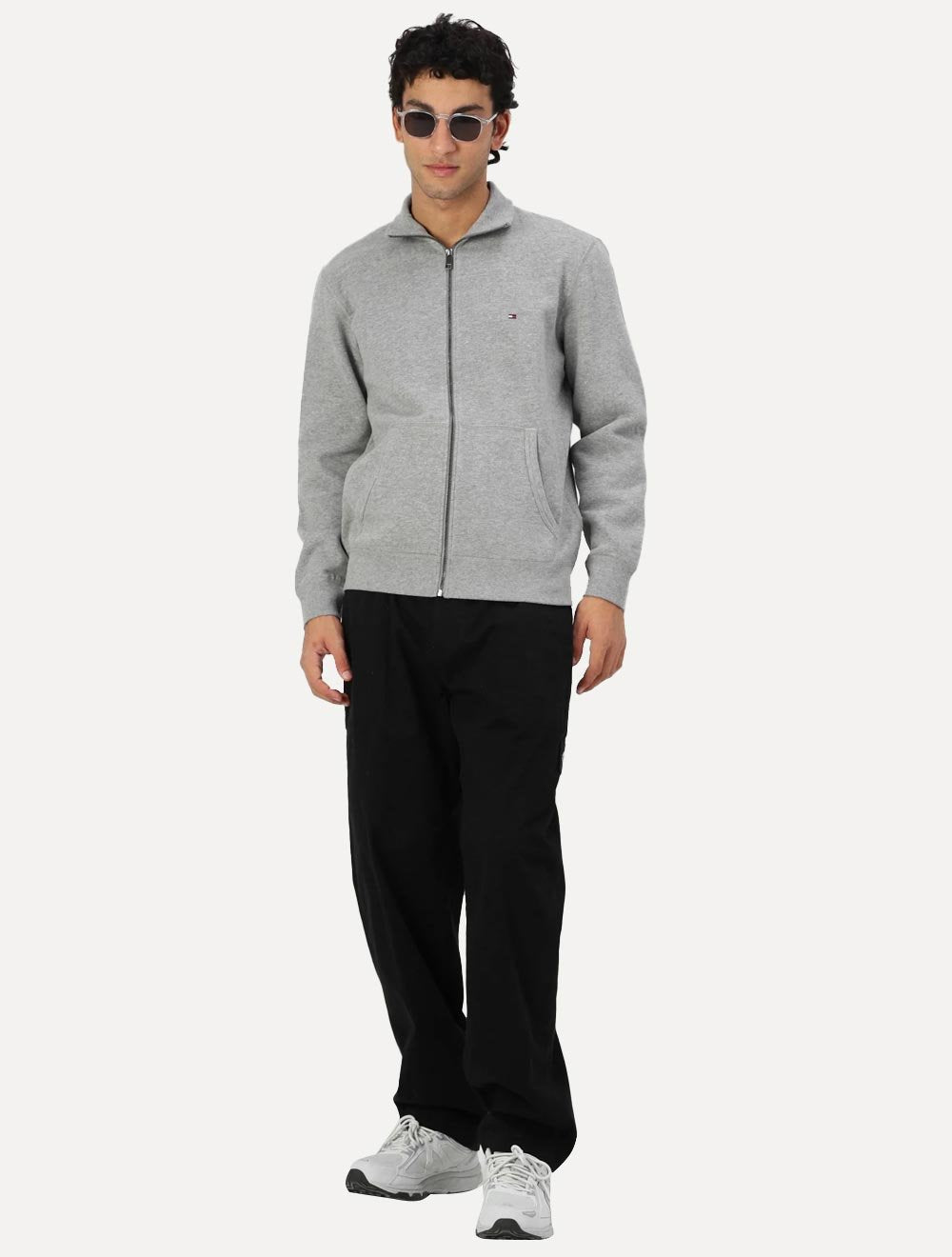 Moletom Tommy Hilfiger Masculino Essential Terry Zip-Thru Cinza Mescla